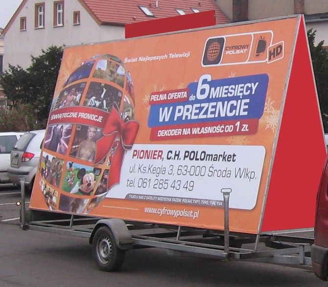 Cyfrowy Polsat na naszych przyczepach reklamowych