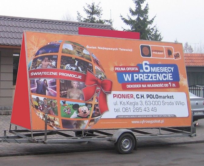 Cyfrowy Polsat na naszych przyczepach reklamowych